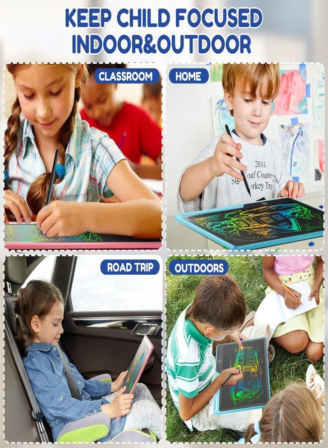 POPERFUN 2 Pack LCD Writing Tablet for Kids, 16 Inch Rechargeable Erasable Doodle Board Colorful Toddler Drawing Pads, Preschool Learning Toys Christmas Birthday Gift3 5 7Year Old Girls Pink and Blue - Image 2